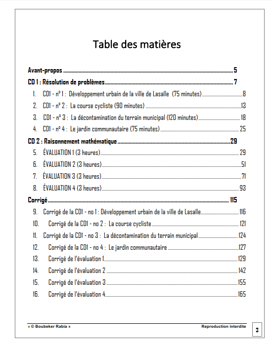 Évaluations CD1/CD2 Technico Sciences secondaire 4